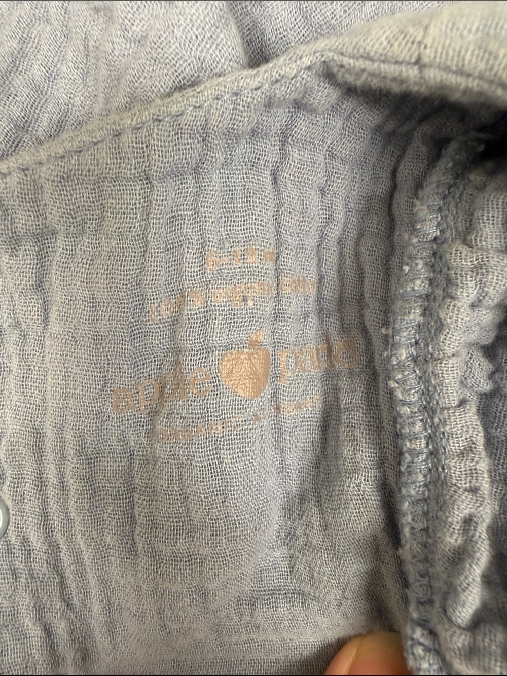 Apple Park Organic Cotton Gauze Baby Dress in Slate Blue - Picture 2 of 3